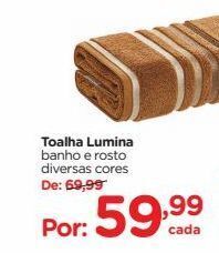 Carrefour Toalha lumina banho e rosto diversas cores oferta