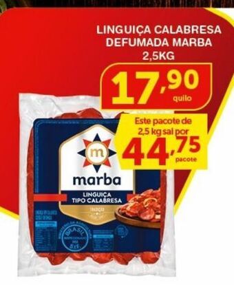 Roldão Linguiça calabresa defumada marba 2,5kg oferta