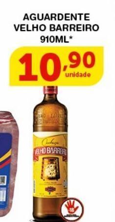 Aguardente velho barreiro 910ml*