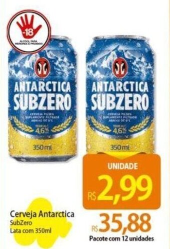 Atacadão Cerveja Antarctica SubZero Lata com 350ml oferta