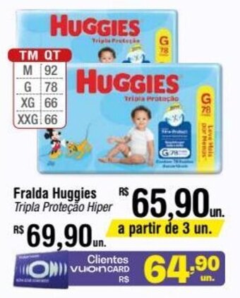 Fort Atacadista Fralda Huggies Tripla Proteção Hiper oferta