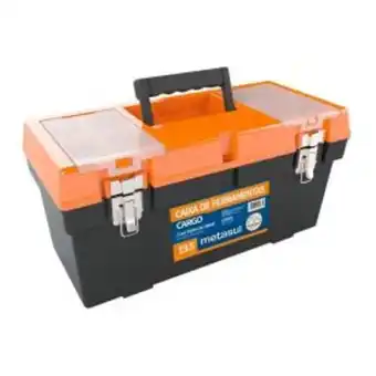 Caixa de ferramentas cargo 19,5 metasul - preto e laranja