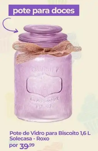 Lojas Havan Pote de Vidro para Biscoito 1.6L Solecasa Roxo oferta