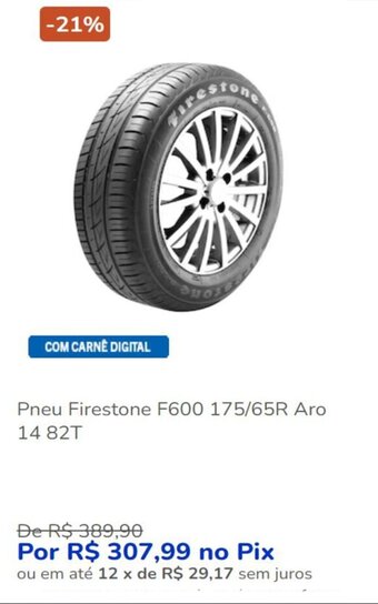 Pneu Firestone F600 175/65R Aro 14 82T