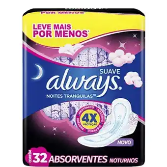 Extrabom Supermercados Absorvente always pink noturno com abas sv leve 32 pague 26 oferta
