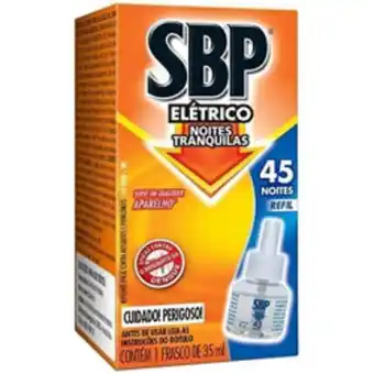 Inseticida sbp elétrico refil noites tranquilas 35ml