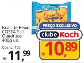 Iscas de Peixe COSTA SUL Quadritos 400g un.