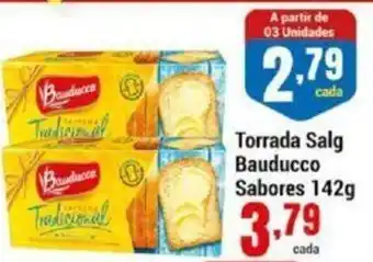 Negreiros Torrada Salg Bauducco Sabores 142g oferta