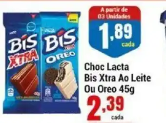 Negreiros Choc Lacta Bis Xtra Ao Leite ou Oreo 45g oferta