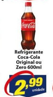 Vencedor Atacadista Refrigerante Coca Cola Original ou Zero 600ml oferta