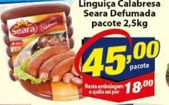 Vencedor Atacadista Linguica Calabresa Seara Defumada 2.5kg oferta