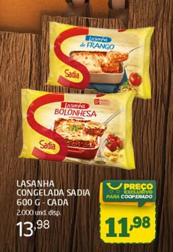 Cooper LASANHA CONGELADA SADIA 600 G-CADA oferta