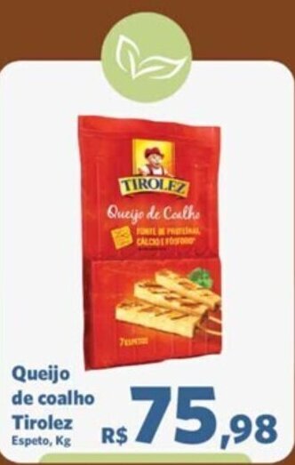 Sam's Club Queijo de coalho Tirolez Espeto, Kg oferta