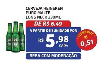 Bahamas Mix CERVEJA HEINEKEN PURO MALTE LONG NECK 330ML oferta