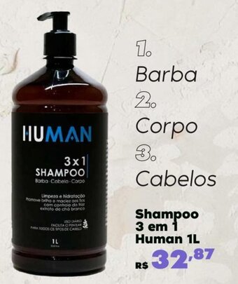 Sam's Club Shampoo 3 em Human 1L oferta