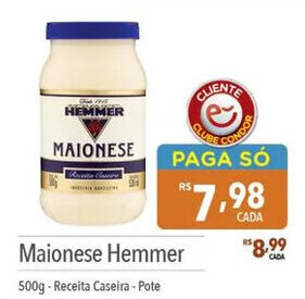 Supermercados Condor Maionese Hemmer 500g-Receita Caseira - Pote oferta