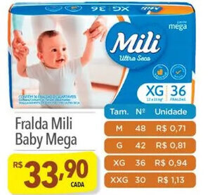 Supermercados Condor Fralda Mili Baby Mega oferta