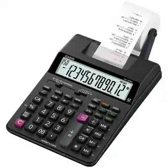 Calculadora de mesa com impressora, preta, visor grande de 12 dígitos, hr-100rc, casio