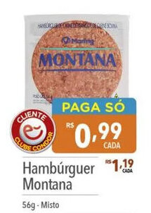Supermercados Condor Hambúrguer Montana 56g-Misto oferta
