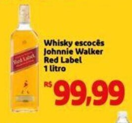Extra Supermercado Whisky escocês Johnnie Walker Red Label 1 litro oferta