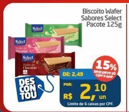 Tenda Atacado Biscoito wafer sabores select pacote 125g oferta