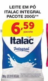 Roldão Leite em pó italac integral pacote 200g oferta