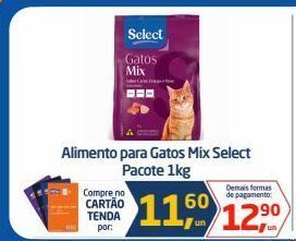 Tenda Atacado Alimento para gatos mix select pacote 1kg oferta
