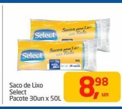 Tenda Atacado Saco de lixo select pacote 30un x 50l oferta