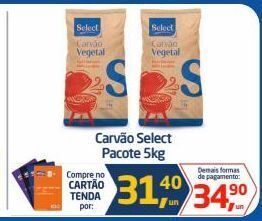Tenda Atacado Carvão select pacote 5kg oferta