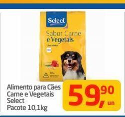 Tenda Atacado Alimento para cães carne e vegetais select pacote 10,1kg oferta