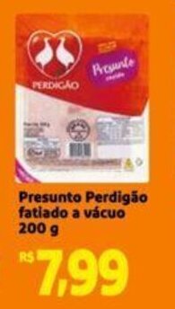 Extra Supermercado Presunto Perdigão fatiado a vácuo 200 g oferta