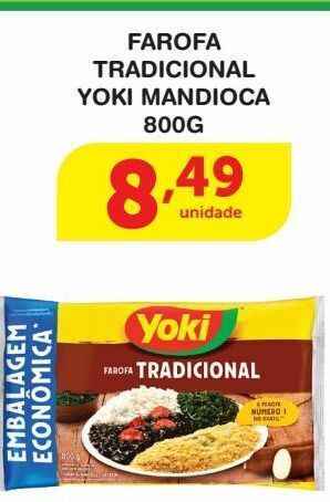 Roldão Farofa tradicional yoki mandioca 800g oferta