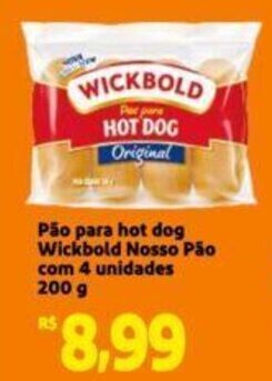 Pão para hot dog Wickbold Nosso Pão com 4 unidades 200 g
