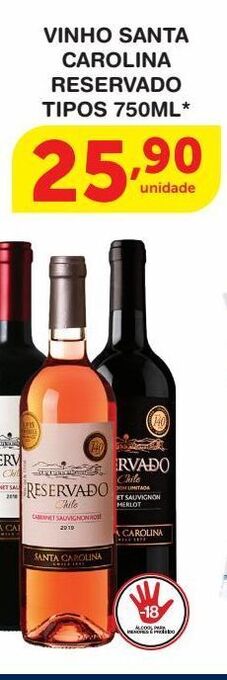 Roldão Vinho santa carolina reservado tipos 750ml oferta