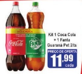 Higa's Supermercado Kit 1 Coca Cola +1 Fanta Guaraná Pet 2lts oferta