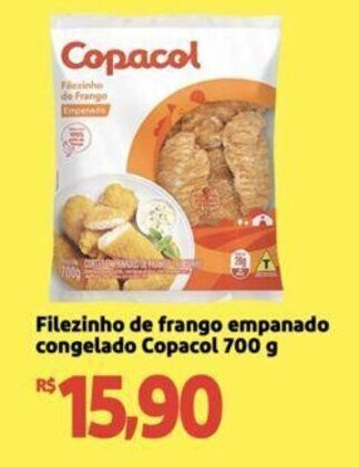 Extra Supermercado Filezinho de frango empanado congelado Copacol 700 g oferta