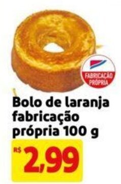 Extra Supermercado Bolo de laranja fabricação própria 100 g oferta