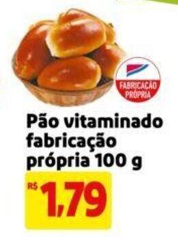 Extra Supermercado Pão vitaminado fabricação própria 100 g oferta