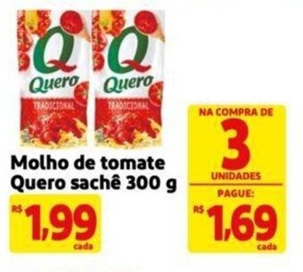 Extra Supermercado Molho de tomate Quero sachê 300 g oferta