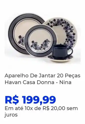 Aparelho De Jantar 20 Peças Havan Casa Donna - Nina