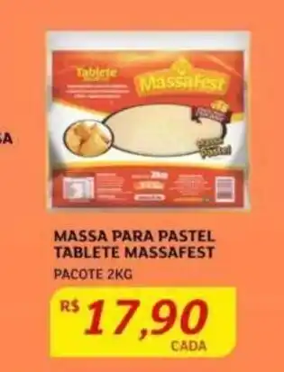 Assaí Atacadista MASSA PARA PASTEL TABLETE MASSAFEST PACOTE 2KG oferta
