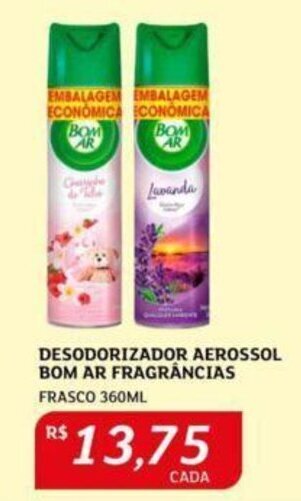 Assaí Atacadista DESODORIZADOR AEROSSOL BOM AR FRAGRÂNCIAS FRASCO 360ML oferta