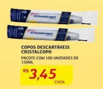Assaí Atacadista COPOS DESCARTÁVEIS CRISTALCOPO PACOTE COM 100 UNIDADES DE 150ML oferta