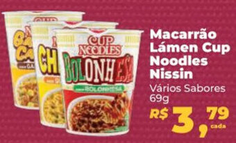 Macarrão Lámen Cup Noodles Nissin Vários Sabores 69g