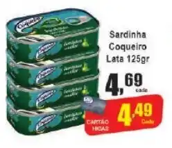 Higa's Supermercado Sardinha Coqueiro Lata 125gr oferta