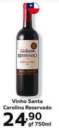 Supermercados Tauste Vinho Santa Carolina Reservado gf 750ml oferta