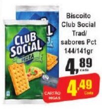 Higa's Supermercado Biscoito Club Social Trad/ sabores Pct 144/141gr oferta