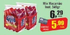 Higa's Supermercado Mix Macarrão Inst. 340gr oferta