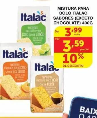 Roldão Mistura para bolo italac sabores (exceto chocolate) 400g oferta