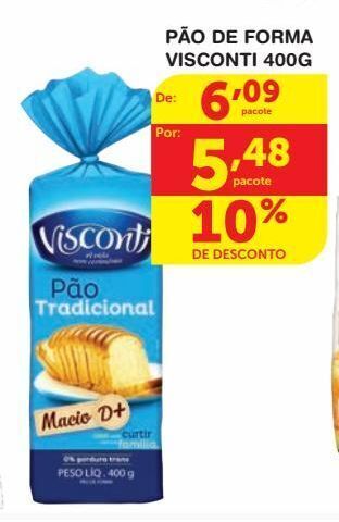Roldão Pão de forma visconti 400g oferta
